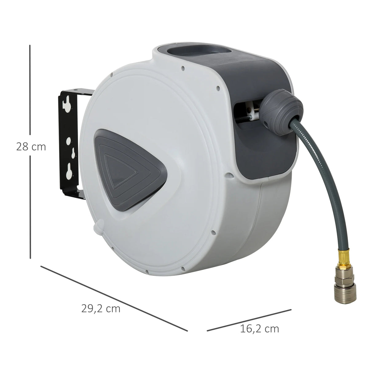 DURHAND Carrete de Manguera de Aire Comprimido Automático Conector de 1/4'' BSP con Soporte para Pared Giratorio 180° Diámetro