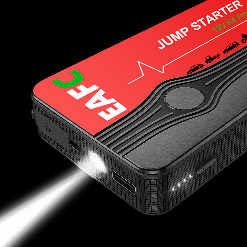 Arrancador de Batería de Coche 600A 12V con USB, Luz LED y SOS