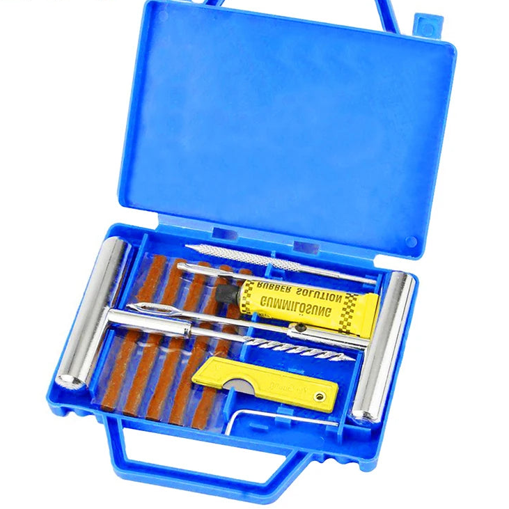 Kit Reparación de Neumáticos Sin Cámara – Juego de Herramientas para Pinchazos Coche, Moto y Bicicleta