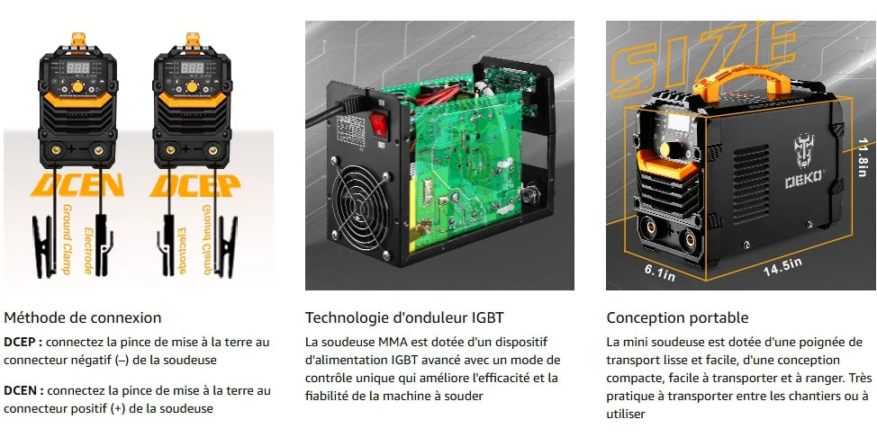 Estación de Soldadura DEKO LCD 220V MMA 160A – Inverter IGBT con Pantalla Digital y Accesorios