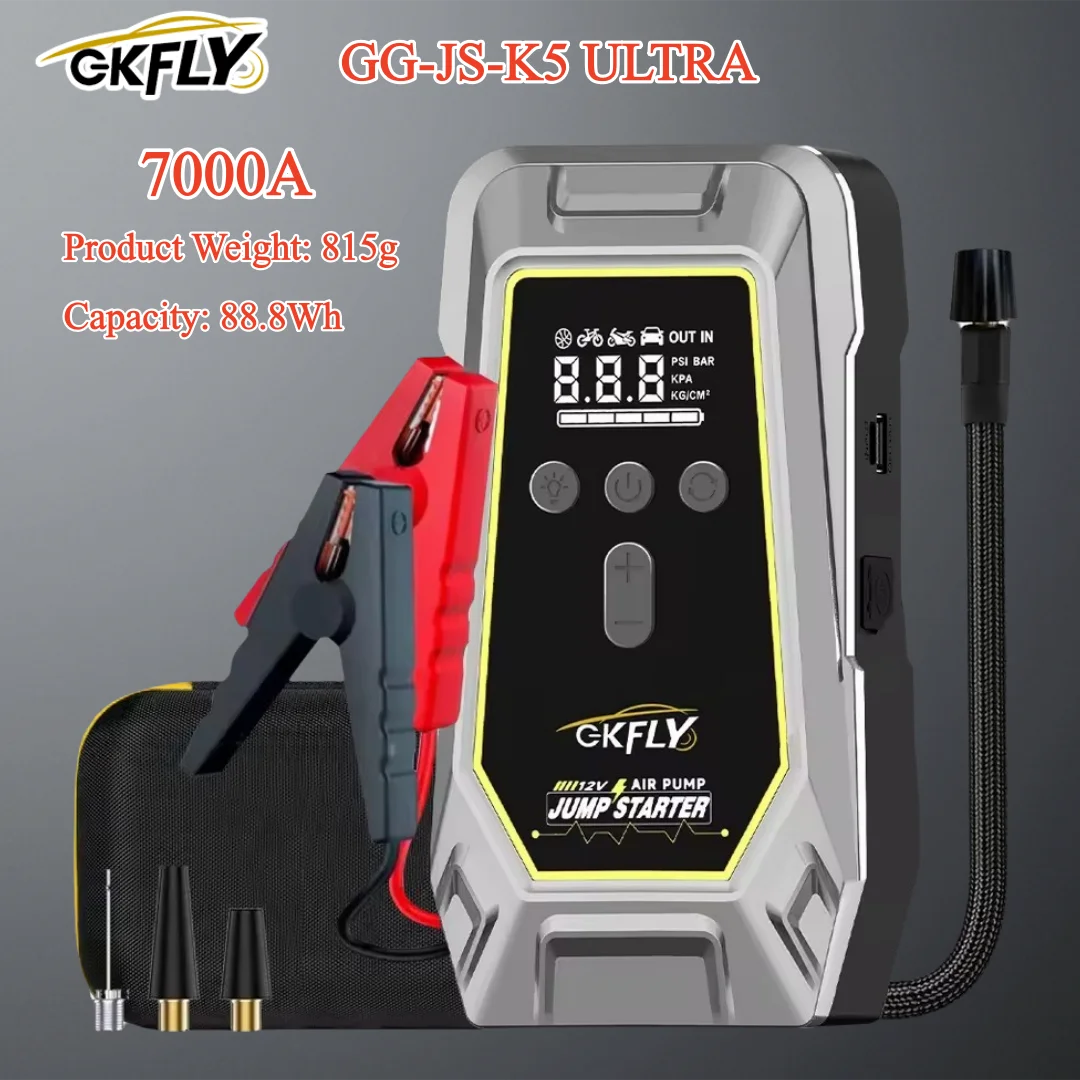 Arrancador de Coche 4 en 1 4000A con Compresor 150 PSI – Power Bank 59.2Wh e Inflador Digital 12V