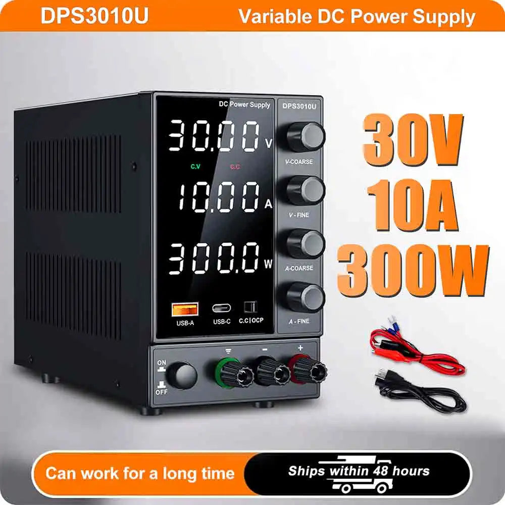 Fuente de Alimentación de Laboratorio Ajustable CC 30V/60V/120V – 5A/10A/3A con Pantalla LCD y Salida Estabilizada
