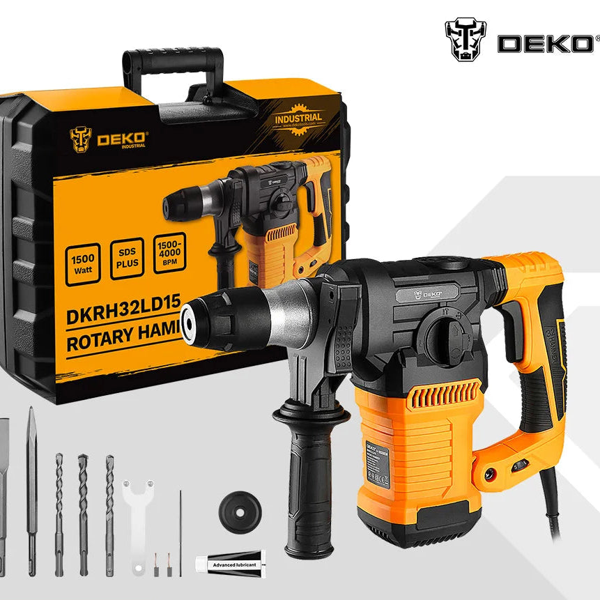 Martillo Rotativo DEKO 2000W DKRH32LD1 – Taladro de Impacto y Demolición con Accesorios