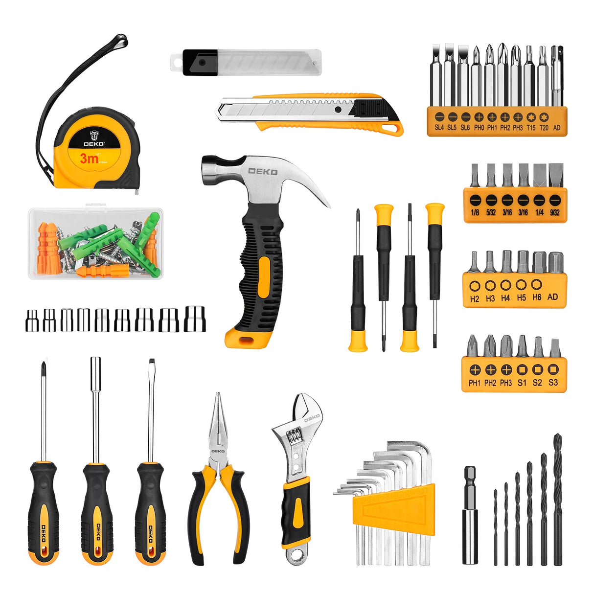 Kit de Herramientas DEKO 8V Inalámbrico – Taladro 3/8” 10 mm Sin Llave con Accesorios para Hogar