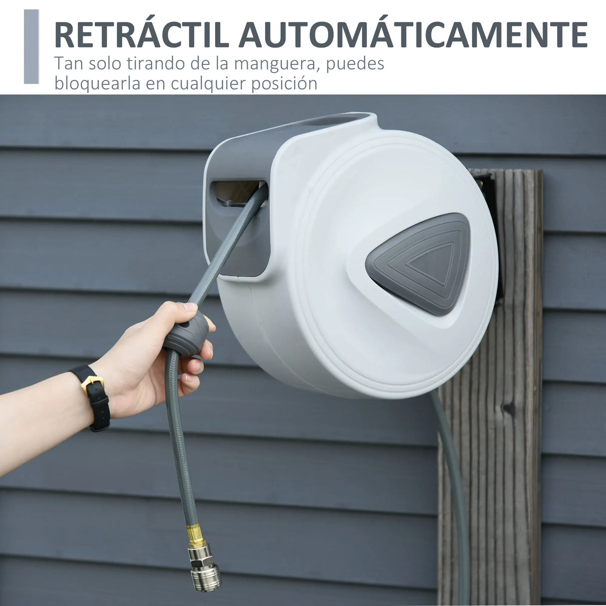 DURHAND Carrete de Manguera de Aire Comprimido Automático Conector de 1/4'' BSP con Soporte para Pared Giratorio 180° Diámetro
