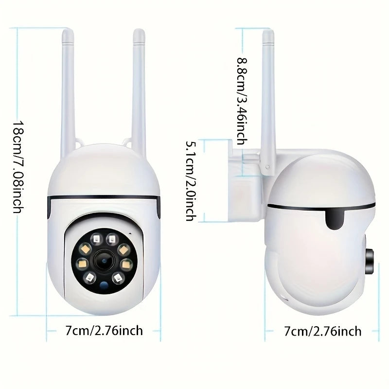 Cámara de seguridad WiFi inalámbrica 1080P HD Ease Life 2 unidades con visión nocturna en color, audio bidireccional y rotación 360° Pan/Tilt/Zoom para interior y exterior