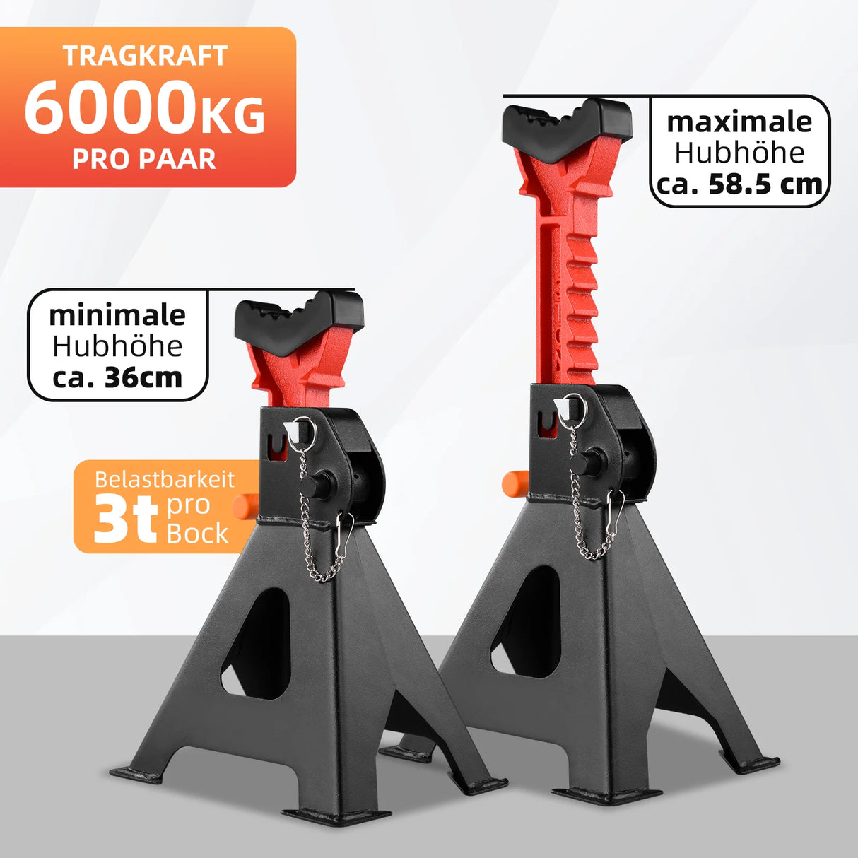 1 par de soporte de gato de elevación de rueda de coche de 3 toneladas/6 toneladas, soporte de gato de seguridad para reparación de automóviles, soporte de neumático de coche, soporte de seguridad para reparación de marc