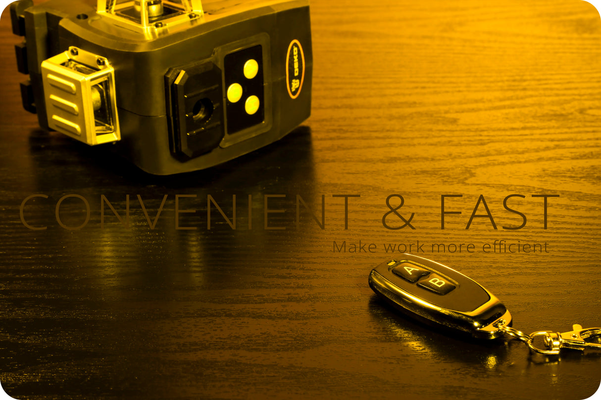 Nivel Láser DEKO 3D 12 Líneas Verde LL12-GTD – Autonivelante con Control Remoto Alta Precisión