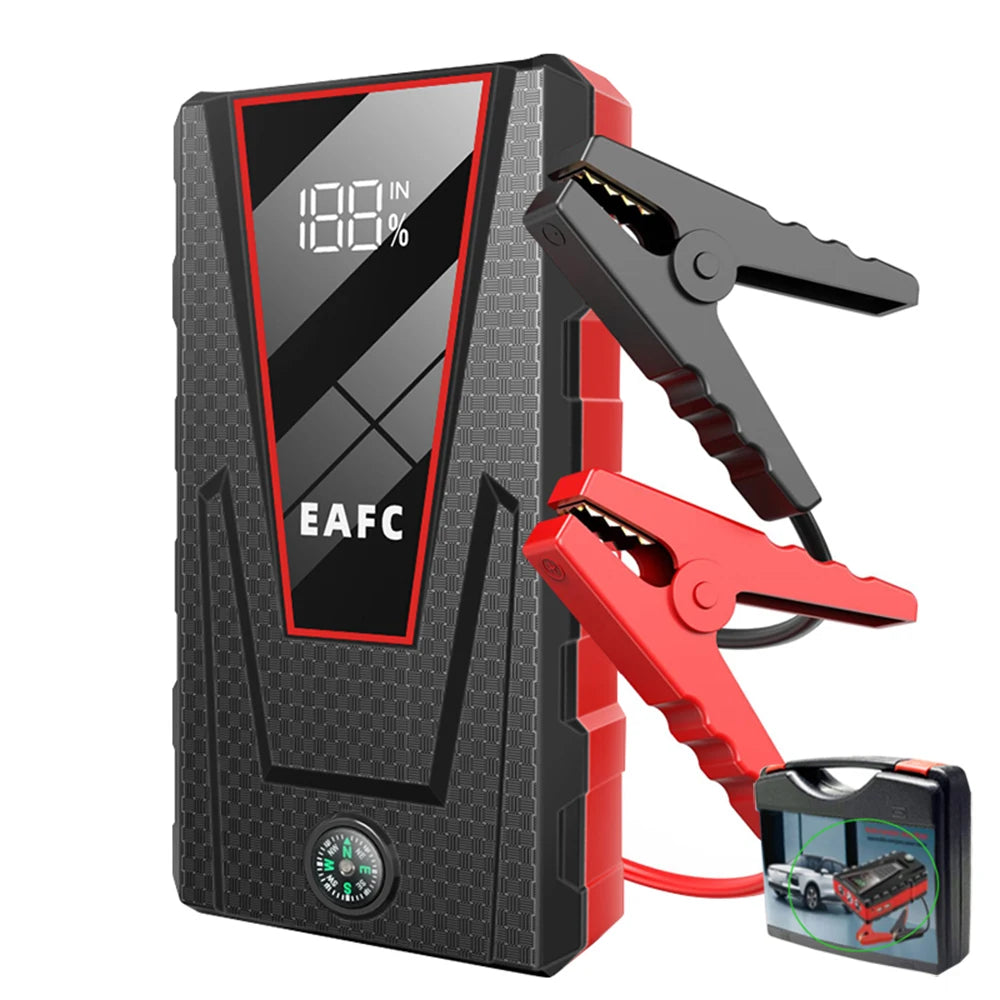 Arrancador de Batería Portátil 1200A 12V – Jump Starter para Coche Gasolina 4.0L y Diésel 2.0L