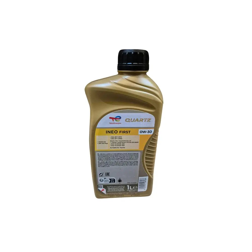 Aceite Total Quartz Ineo First 0W30 - Tecnología Sintética - Protección Contra Desgaste y Obstrucción - Ahorro de Combustible