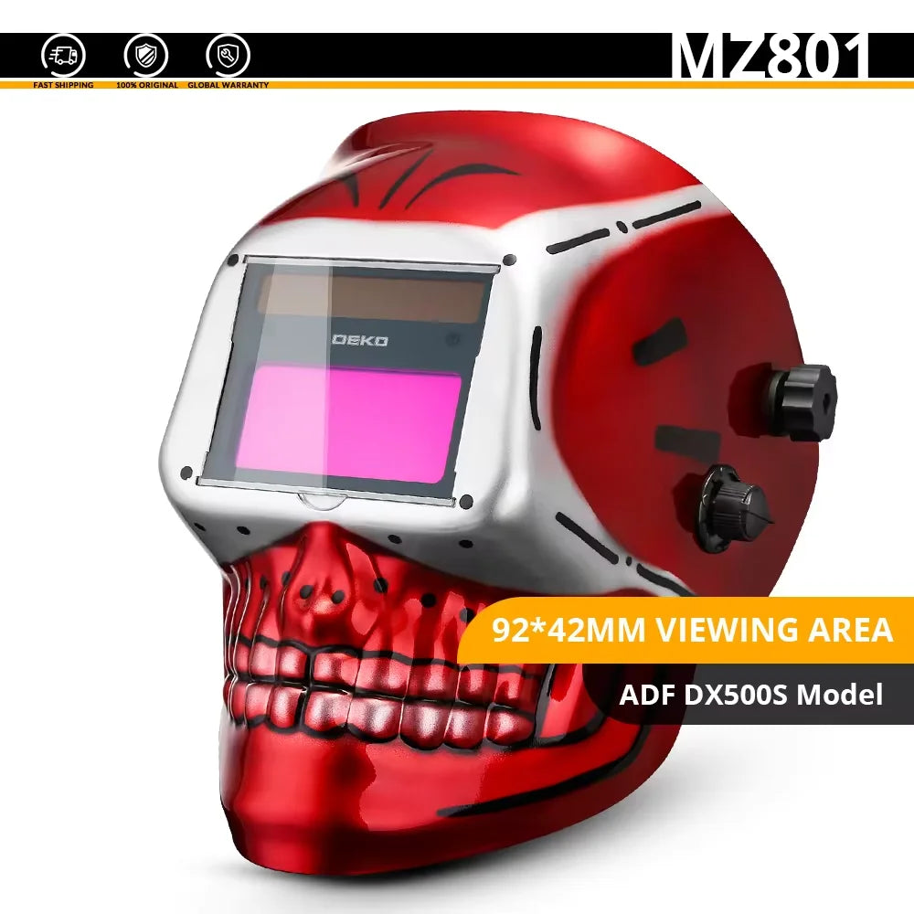 Casco de Soldadura DEKO Solar con Oscurecimiento Automático – Ajustable 4/9-13 para MIG/MMA