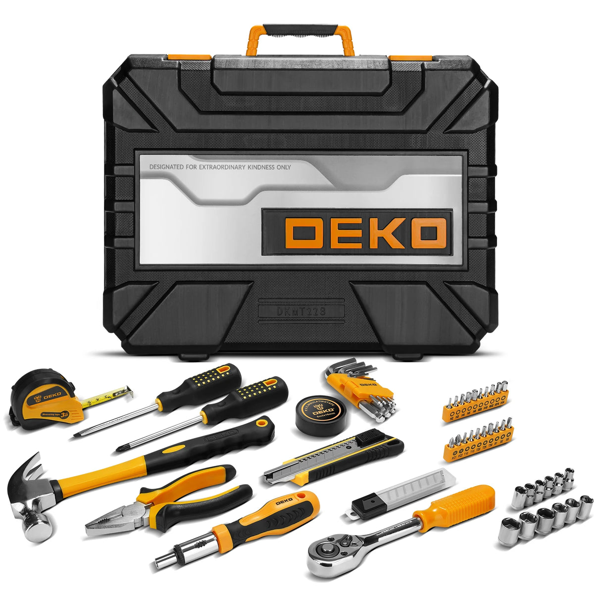 Maletín de Herramientas DEKO 228 Piezas – Juego Completo de Llaves de Vaso y Reparación Automotriz con Estuche