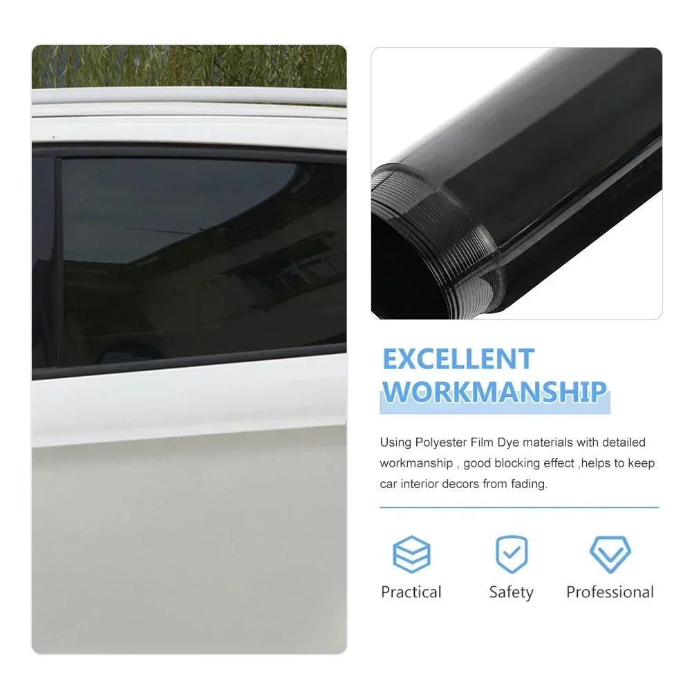 Lámina Tintada para Ventanas de Coche 50x300 cm – Negro 5%–70% VLT, Protección UV y Adhesivo Solar