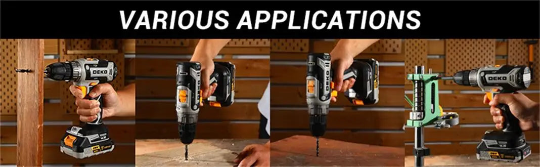 Taladro Inalámbrico DEKO 20V – 2 Velocidades, 18+1 Posiciones y Kit de 29 Piezas con Batería