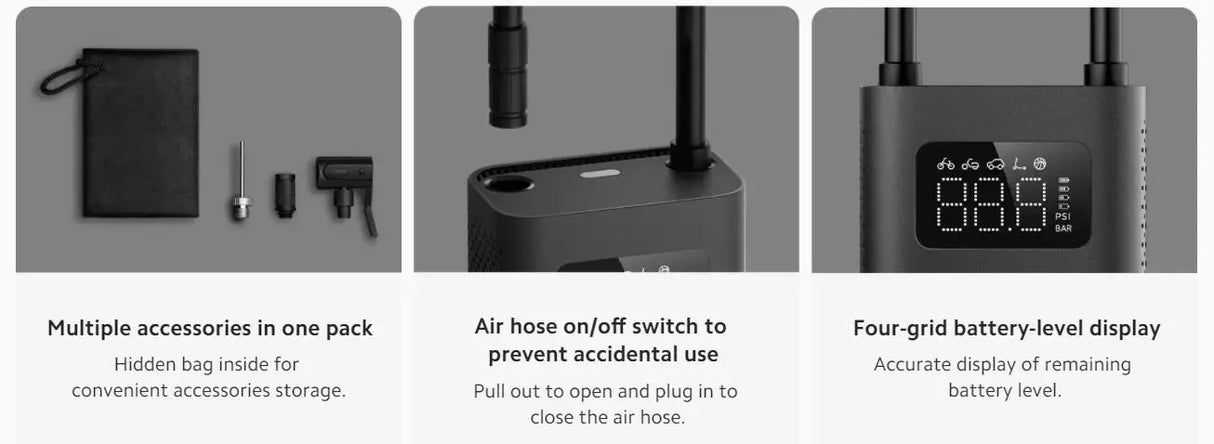 Compresor de aire portátil Xiaomi Mijia 2 / 2D / 2 Pro inflador eléctrico digital con detección de presión para neumáticos coche moto bicicleta
