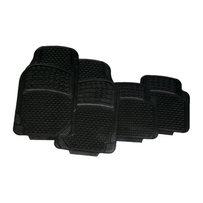 Alfombrillas de Goma Universales para Coche 4 Piezas – Negro Recortables, Antideslizantes y Resistentes al Agua (2 Delanteras + 2 Traseras)