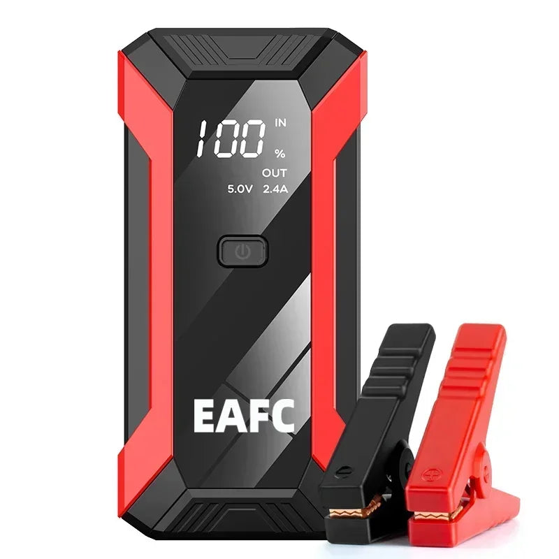 Arrancador de Batería Coche 1200A 12V EAFC | Power Bank 20000mAh con Carga Inalámbrica, LED SOS y Martillo de Emergencia