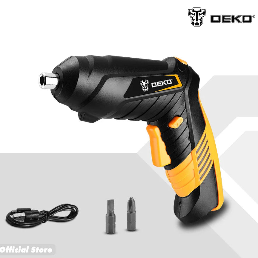 Destornillador Eléctrico Inalámbrico DEKO DKCS3.6O1 – Batería Recargable con Mango Giratorio y Luz LED
