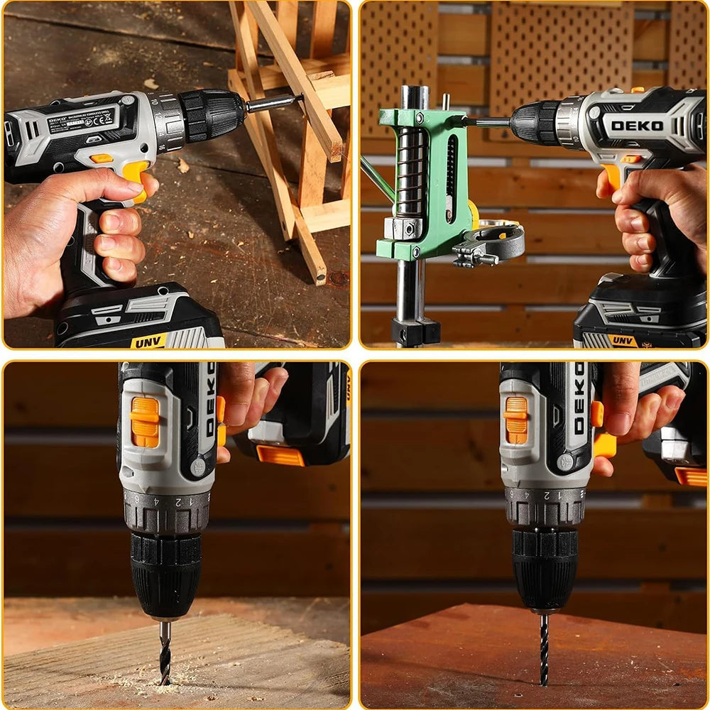 Taladro Inalámbrico DEKO 20V con Batería y Cargador – Kit Ligero para Bricolaje y Carpintería Doméstica