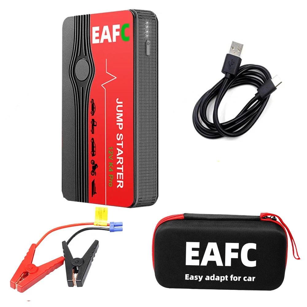 Arrancador de Batería Portátil 1200A 12V – Jump Starter para Coche Gasolina 4.0L y Diésel 2.0L