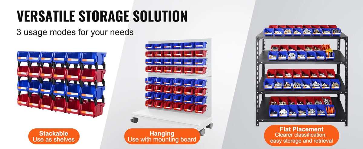 Contenedor de almacenamiento SucceBuy, contenedor organizador apilable de 24 Uds., estante escalonado independiente de 5x4x3 pulgadas para contenedor de apilamiento colgante de garaje