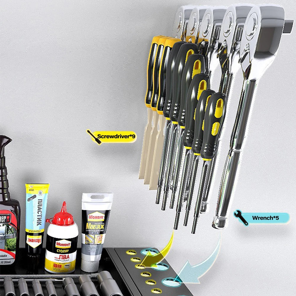 Estante Organizador para Herramientas Eléctricas – Soporte Metálico de Pared para Taller y Garaje
