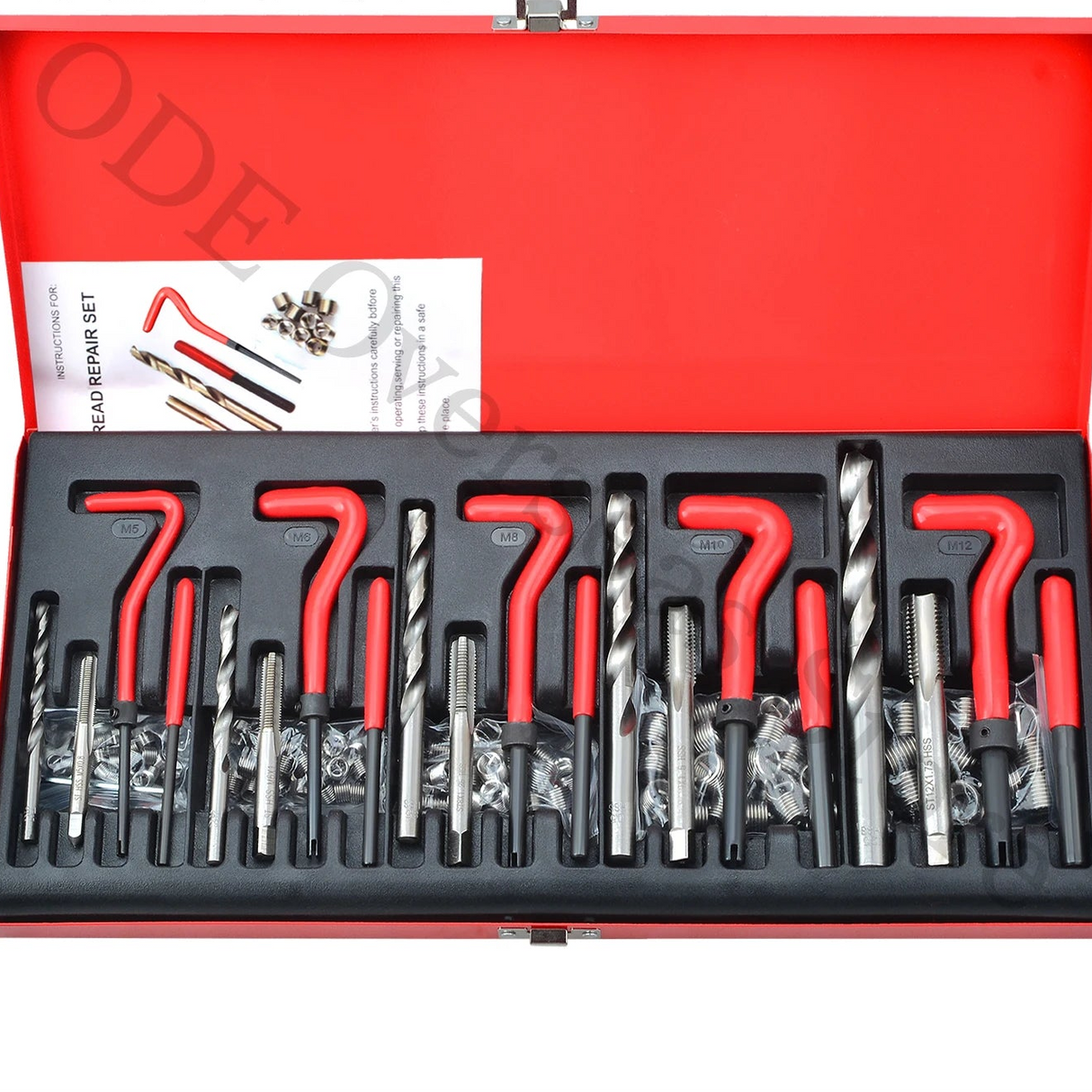 Kit Reparación de Roscas 131 Piezas M5-M12 – Juego Helicoil para Restaurar Roscas de Motor