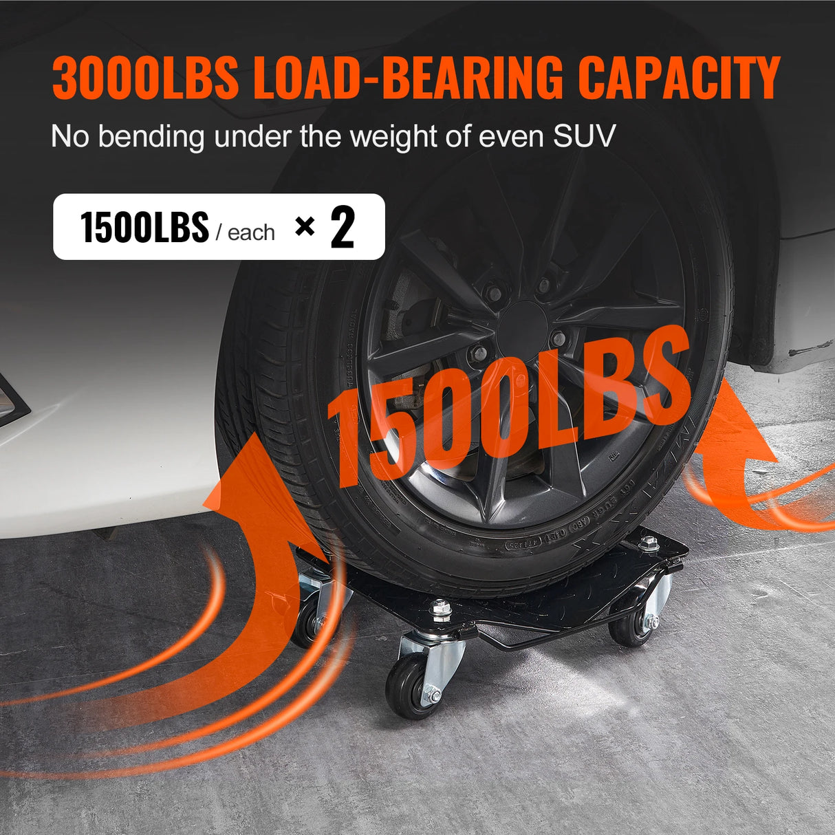 Carrito para Neumáticos SucceBuy 2/4 Unidades Dollies 1500 lb Plataforma con Ruedas para Reparación de Automóviles