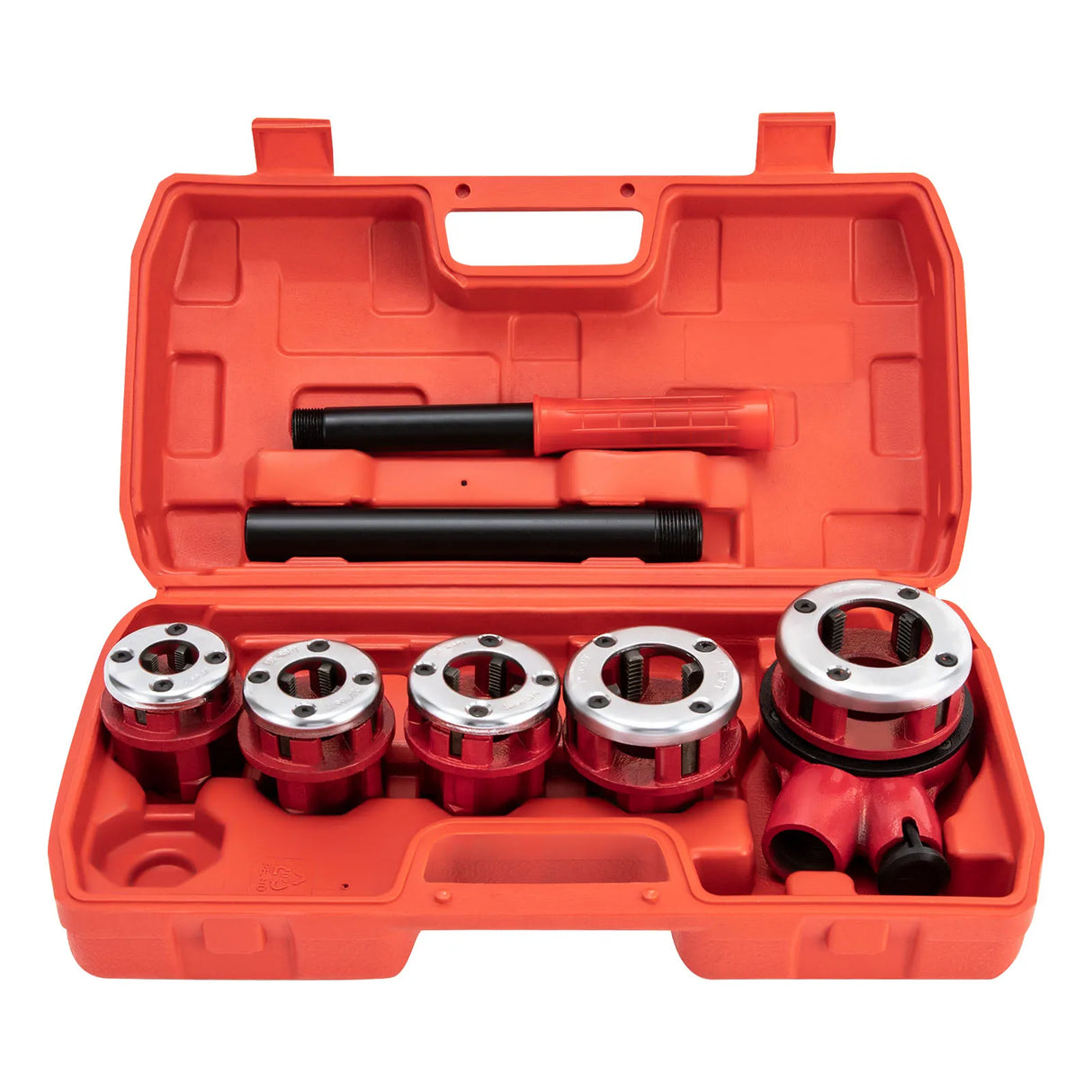Kit de Roscado de Tuberías Manual – Roscadora con Trinquete y 5/6 Cabezales BSPT con Estuche