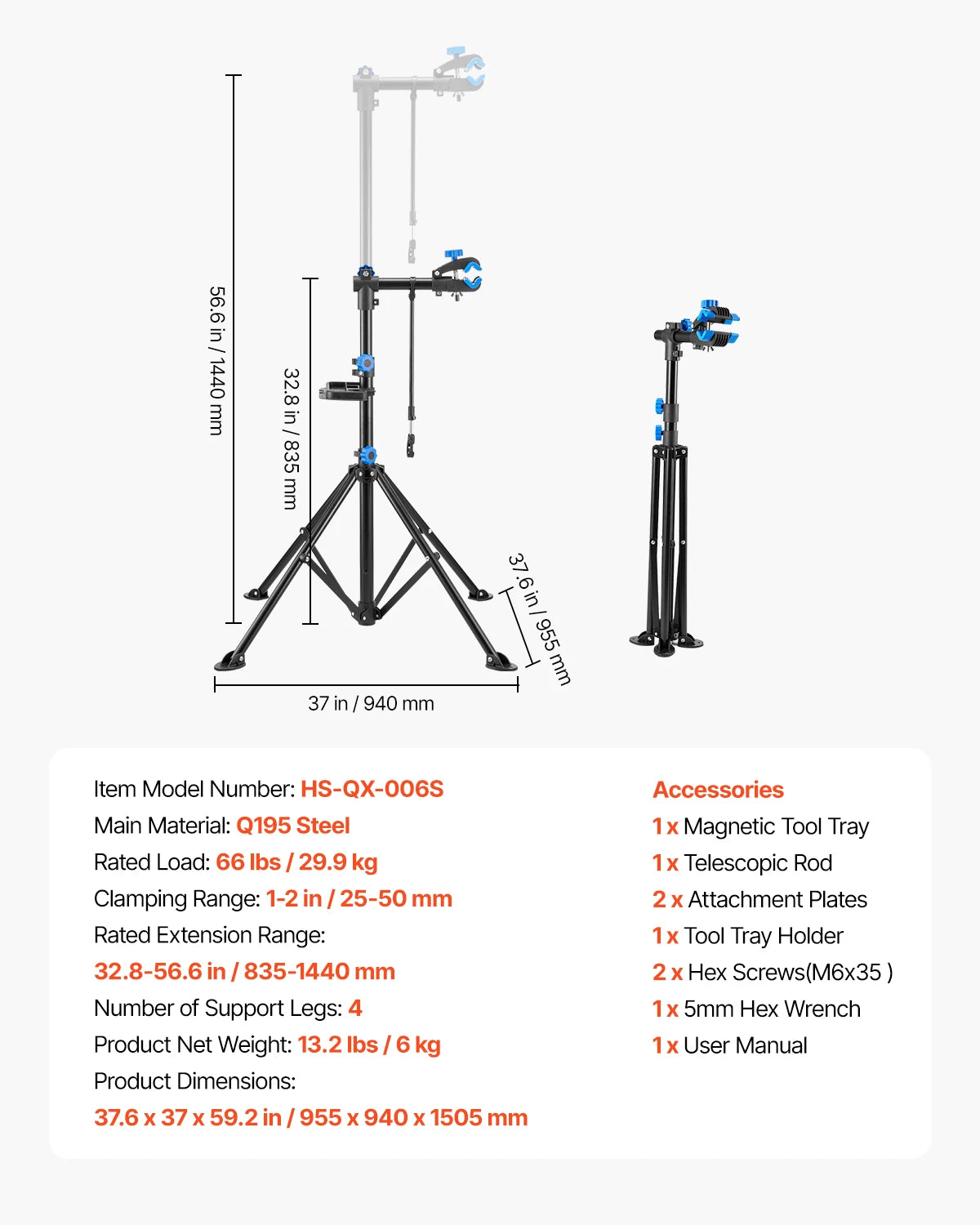 Soporte de Reparación de Bicicletas SucceBuy Plegable – Caballete de Trabajo Ajustable Alta Resistencia (30-50 kg), Soporte de Mantenimiento para MTB y Bicicleta de Carretera