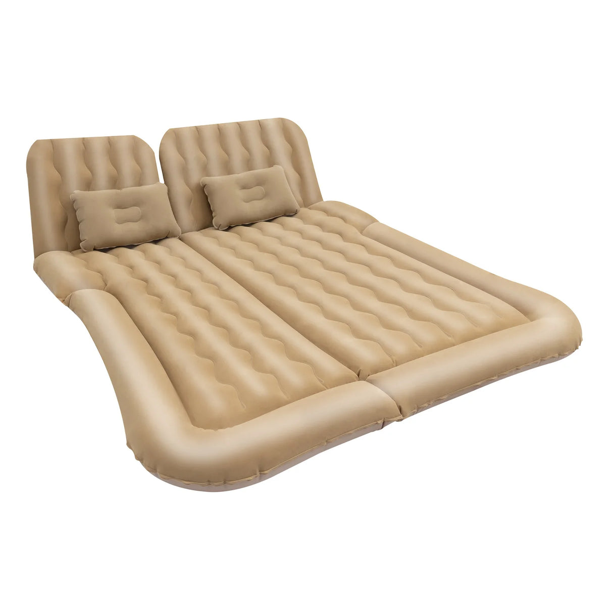 Cama Inflable para Coche con Bomba y Almohada – Colchón Hinchable Plegable Universal para Asiento Trasero, Cojín Flocado Portátil para Viajes