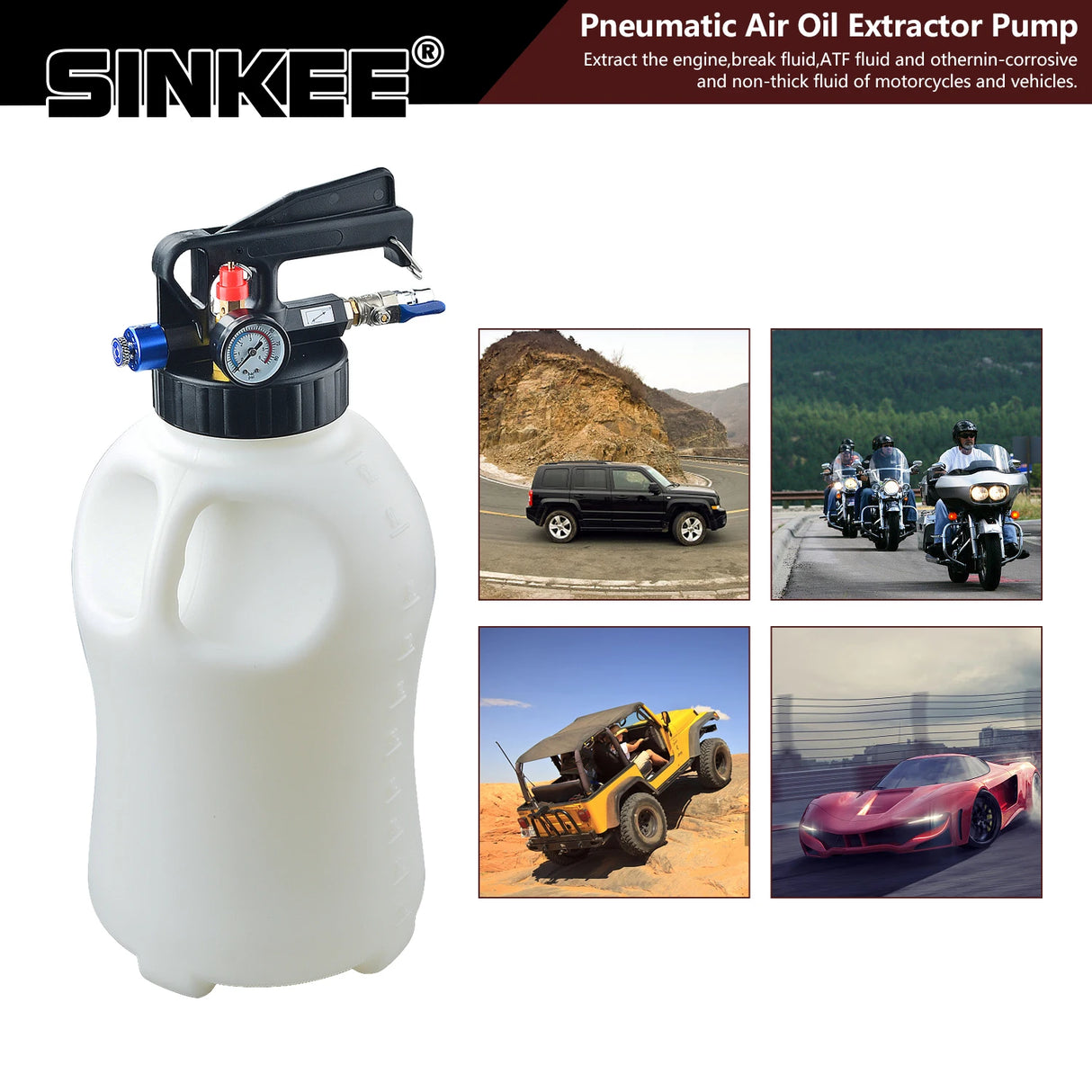 Bomba Neumática de Aceite 10L con Kit ATF 13 Piezas – Dispensador de Transmisión Profesional