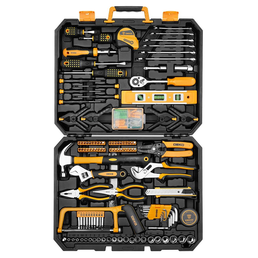 Maletín de Herramientas DEKO 228 Piezas – Juego Completo de Llaves de Vaso para Reparación de Automóviles con Estuche