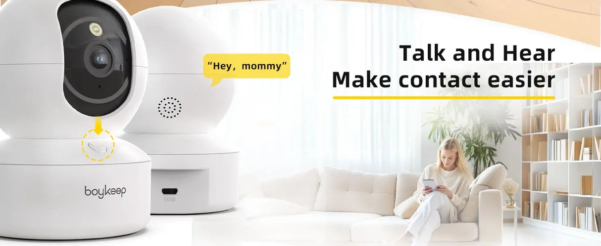 Cámara Inteligente BoyKeep 2K K30 – Vigilancia WiFi 5G/2.4GHz, 360° y Audio Bidireccional