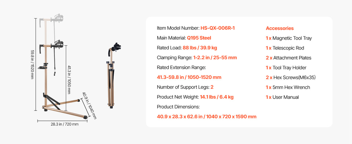 Soporte de Reparación de Bicicletas SucceBuy Plegable – Caballete de Trabajo Ajustable Alta Resistencia (30-50 kg), Soporte de Mantenimiento para MTB y Bicicleta de Carretera