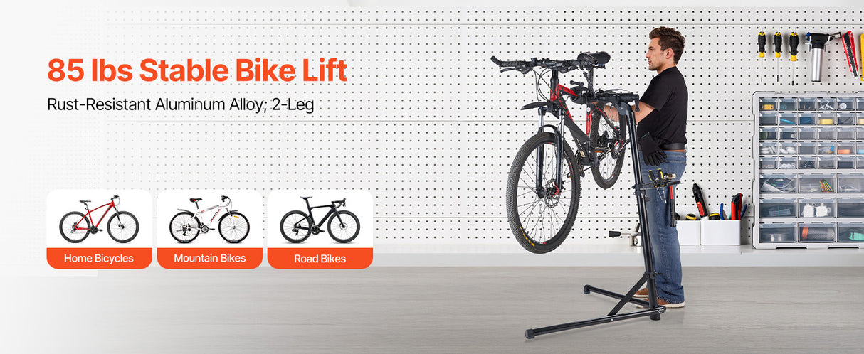 Soporte de Reparación de Bicicletas SucceBuy Plegable – Caballete de Trabajo Ajustable Alta Resistencia (30-50 kg), Soporte de Mantenimiento para MTB y Bicicleta de Carretera