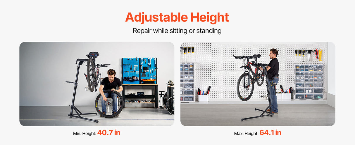 Soporte de Reparación de Bicicletas SucceBuy Plegable – Caballete de Trabajo Ajustable Alta Resistencia (30-50 kg), Soporte de Mantenimiento para MTB y Bicicleta de Carretera