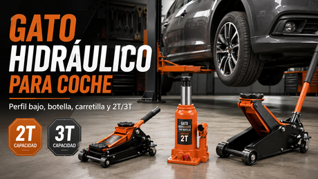 Gato hidráulico para coche: perfil bajo, botella, carretilla y 2T/3T