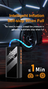 Arrancador de Coche EAFC 1200A con Compresor 150 PSI – Power Bank Portátil de Emergencia