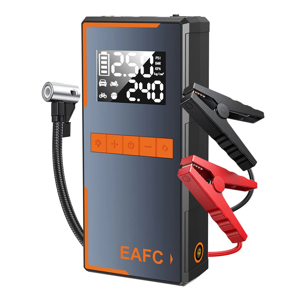 Arrancador de Coche EAFC 1200A 12V Portátil con Bomba de Aire 150 PSI