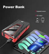 Arrancador de Coche EAFC 1200A 8000mAh – Booster Batería 12V Portátil con Power Bank