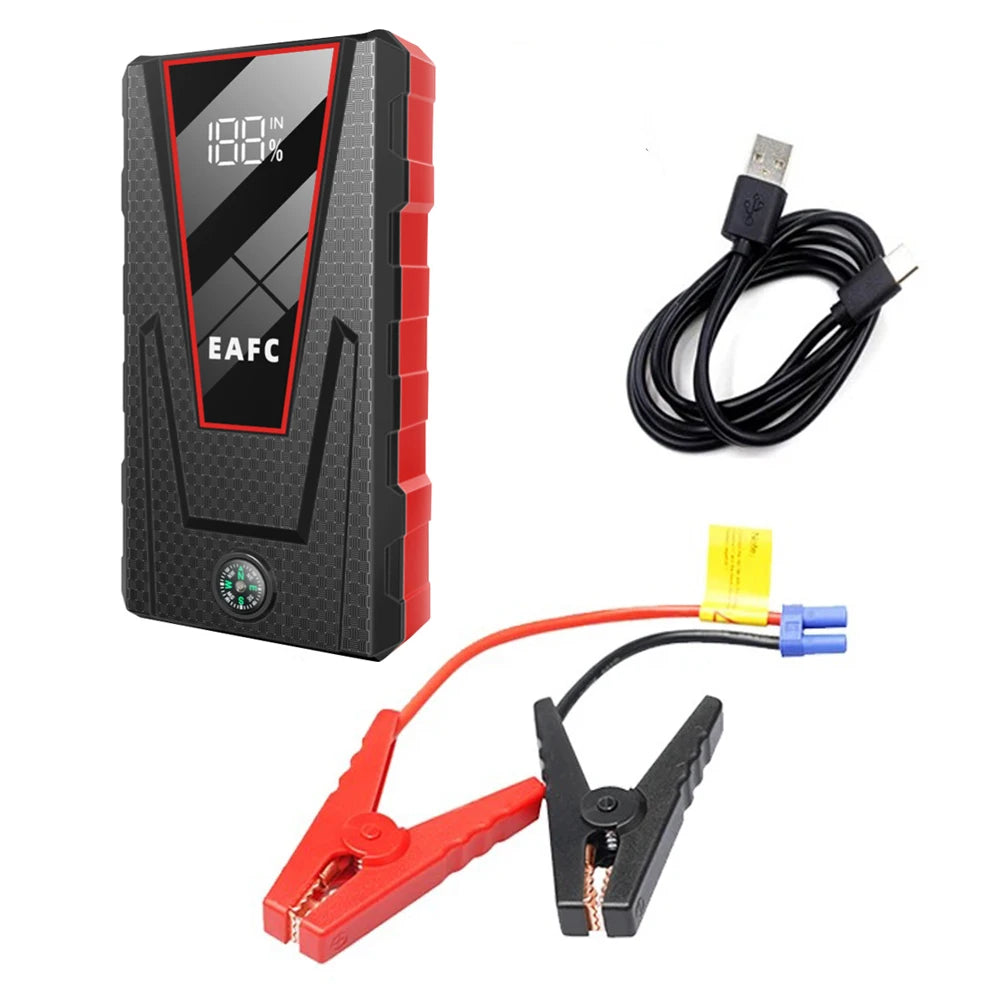 Arrancador de Coche EAFC 1200A 8000mAh – Booster Batería 12V Portátil con Power Bank