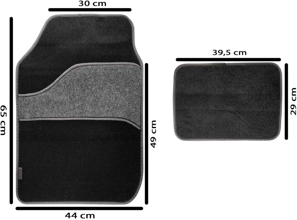 Alfombrillas de Coche Universales GREATOOL Set 4 – Terciopelo Negro Antideslizante (2 Delanteras + 2 Traseras)