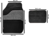 Alfombrillas de Coche Universales GREATOOL Set 4 – Terciopelo Negro Antideslizante (2 Delanteras + 2 Traseras)