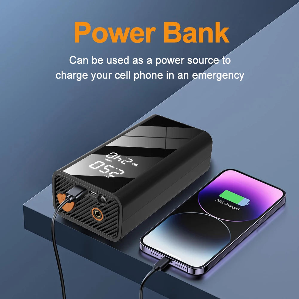 Arrancador de Coche EAFC 1200A con Compresor 150 PSI – Power Bank Portátil de Emergencia