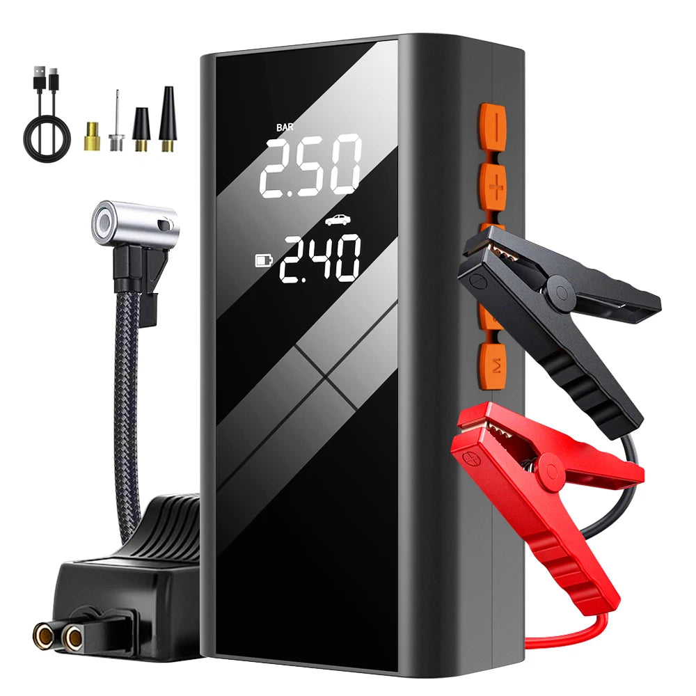 Arrancador de Coche EAFC 1200A con Compresor 150 PSI – Power Bank Portátil de Emergencia