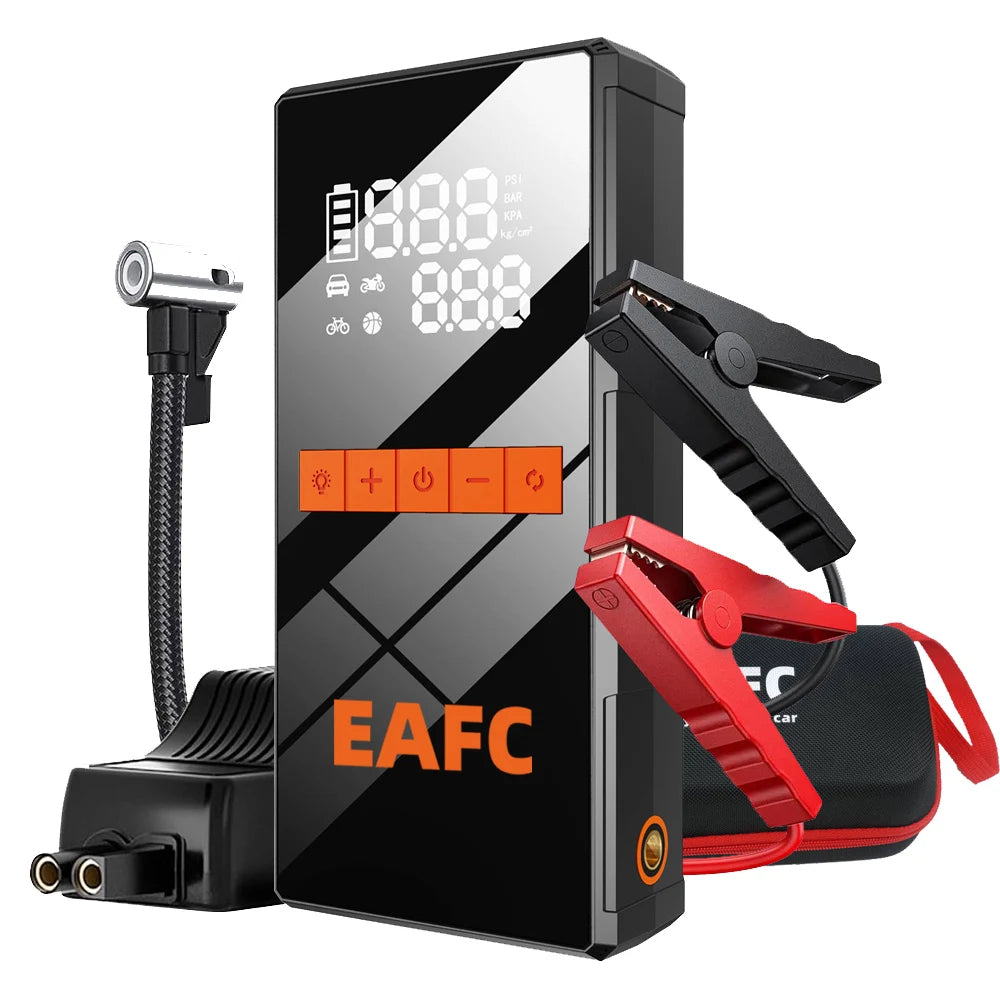 Arrancador de Coche EAFC 1200A 12V Portátil con Bomba de Aire 150 PSI