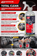 Limpiador de Interiores Total Clean 500 ml – Spray Multiusos para Tapicería, Cuero y Alcántara con Aroma Fresco