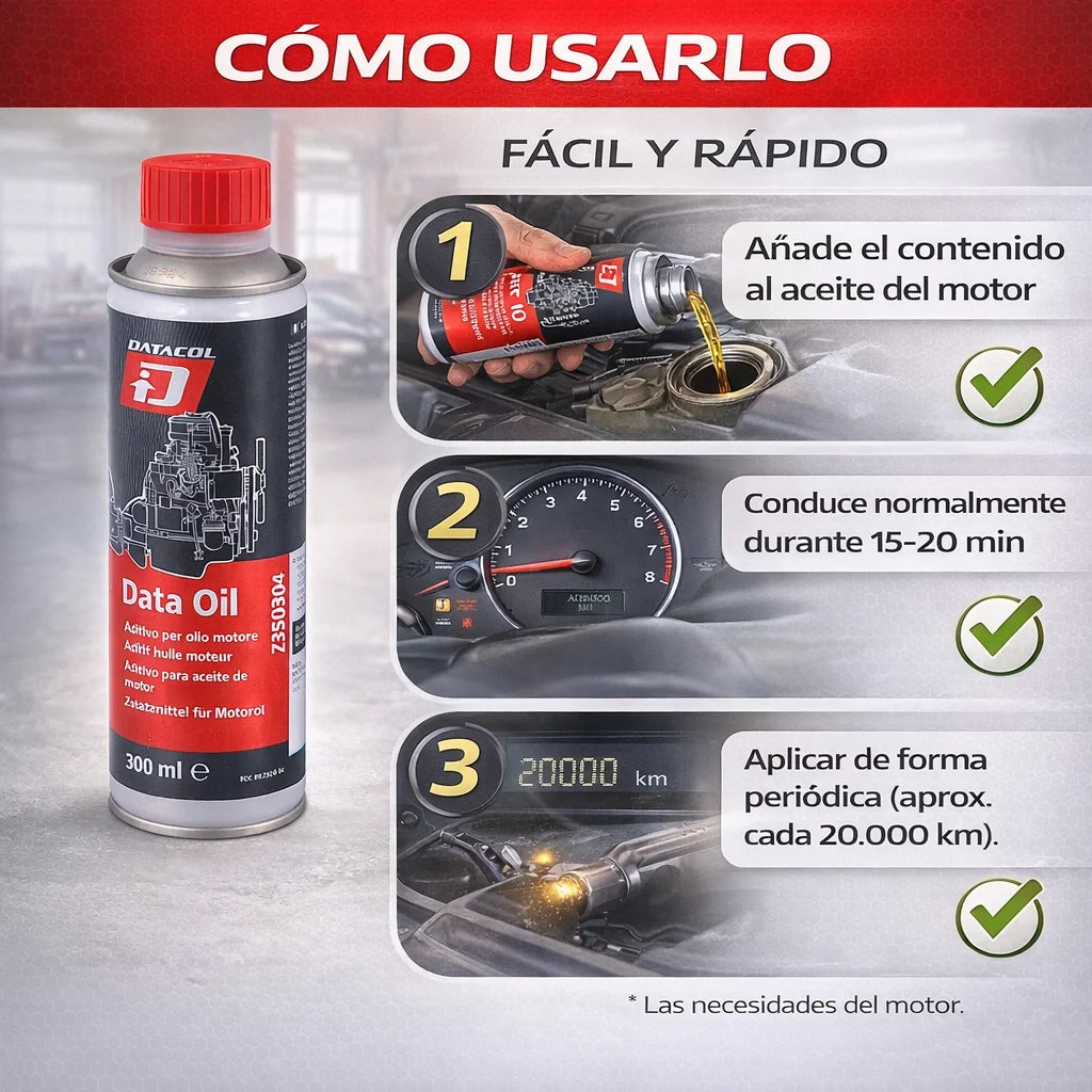 Aditivo para Aceite de Motor DATACOL Data Oil 300 ml – Gasolina y Diésel | Reduce Ruido y Mejora Lubricación