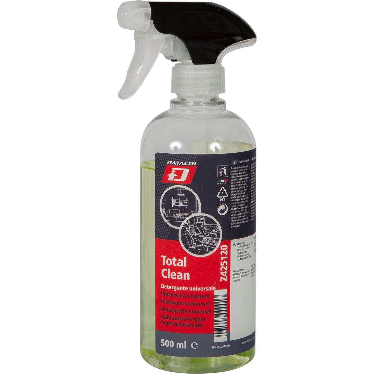 Limpiador de Interiores Total Clean 500 ml – Spray Multiusos para Tapicería, Cuero y Alcántara con Aroma Fresco